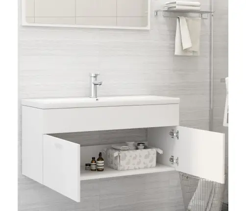 Praustuvo Spintelė Su Įmontuotu Praustuvu, Baltos Spalvos, Mdp