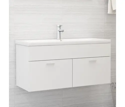 Praustuvo Spintelė Su Įmontuotu Praustuvu, Baltos Spalvos, Mdp