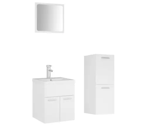 Vannitoamööblikomplekt, Valge, Puitlaastplaat