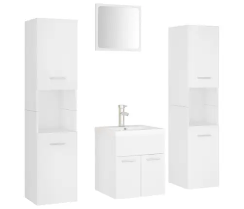 Vonios Kambario Baldų Komplektas, Baltos Spalvos, Mdp