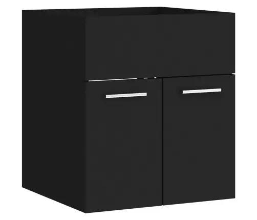 Vannitoamööblikomplekt, Must, Puitlaastplaat