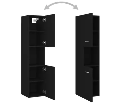 Vannasistabas Mēbeļu Komplekts, Melns, Skaidu Plāksne Vidaxl