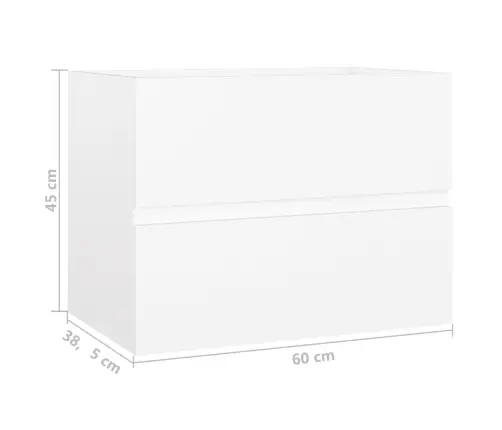 Praustuvo Spintelė Su Praustuvu, Balta, Apdirbta Mediena