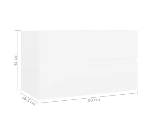 Praustuvo Spintelė Su Praustuvu, Balta, Apdirbta Mediena