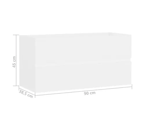 Skapītis Ar Iebūvētu Izlietni, Balts, Inženierijas Koks Vidaxl