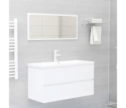 Skapītis Ar Iebūvētu Izlietni, Balts, Inženierijas Koks Vidaxl