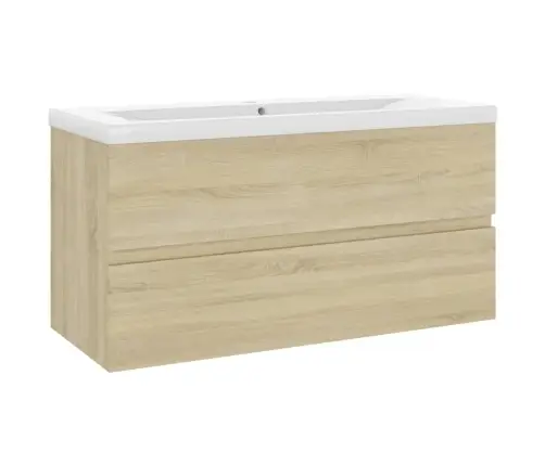 Skapītis Ar Iebūvētu Izlietni, Ozolkoka Krāsā Inženierijas Koks Vidaxl