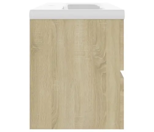 Skapītis Ar Iebūvētu Izlietni, Ozolkoka Krāsā Inženierijas Koks Vidaxl