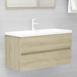 Skapītis Ar Iebūvētu Izlietni, Ozolkoka Krāsā Inženierijas Koks Vidaxl