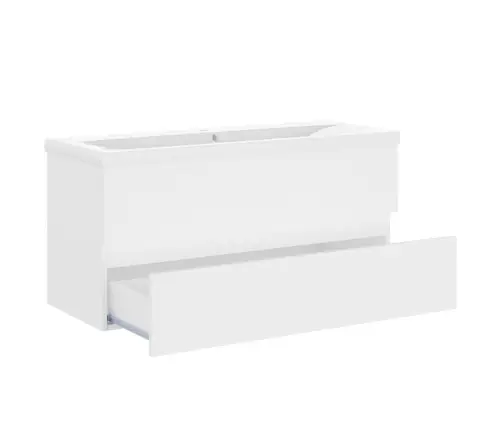 Praustuvo Spintelė Su Įmontuotu Praustuvu, Balta, Mediena