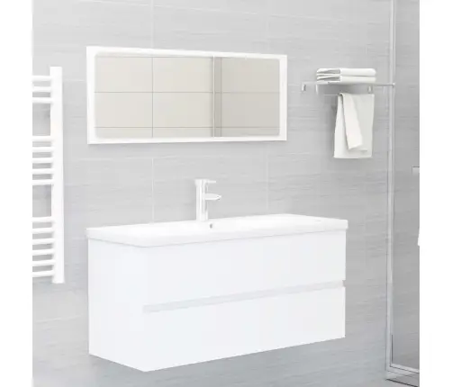 Praustuvo Spintelė Su Įmontuotu Praustuvu, Balta, Mediena