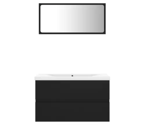 Vannasistabas Mēbeļu Komplekts, Melns, Inženierijas Koks Vidaxl Vannasistabas Mēbeļu Komplekts, Melns, Inženierijas Koks Vidaxl