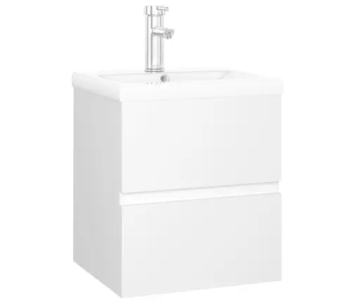 Skapītis Ar Iebūvētu Izlietni, Balts, Inženierijas Koks Vidaxl