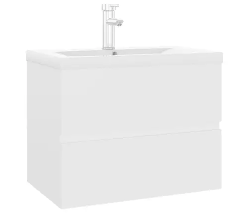 Skapītis Ar Iebūvētu Izlietni, Balts, Skaidu Plāksne Vidaxl