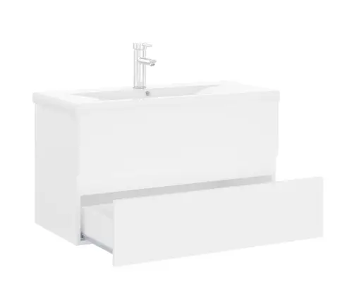 Valamukapp Sisseehitatud Valamuga, Valge, Tehispuit