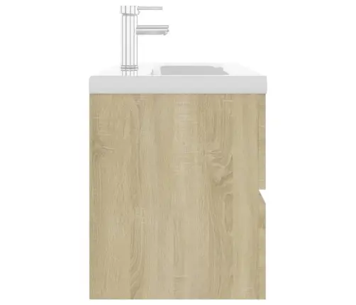 Skapītis Ar Iebūvētu Izlietni, Ozolkoka Krāsā, Skaidu Plāksne Vidaxl