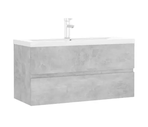 Skapītis Ar Iebūvētu Izlietni, Betona Pelēks, Skaidu Plāksne Vidaxl