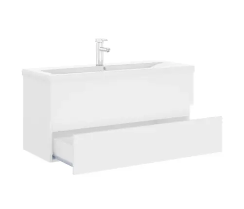 Valamukapp Sisseehitatud Valamuga, Valge, Tehispuit