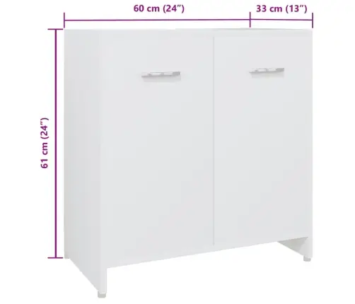 4-Osaline Vannitoamööbli Komplekt, Valge 4-Osaline Vannitoamööbli Komplekt, Valge