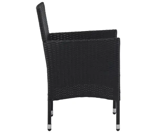 3-Daļīgs Dārza Mēbeļu Komplekts, Melns Vidaxl