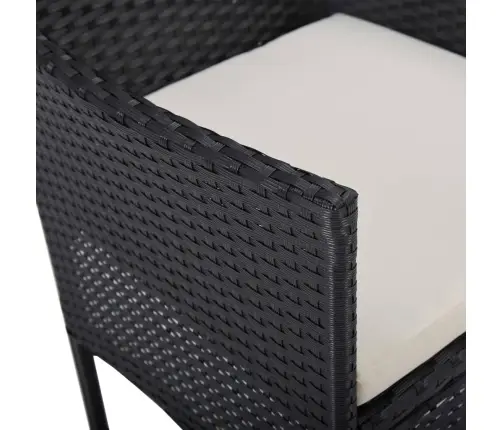 3-Daļīgs Dārza Mēbeļu Komplekts, Melns Vidaxl