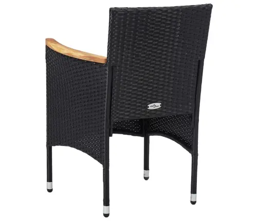 3-Daļīgs Dārza Mēbeļu Komplekts, Melns Vidaxl