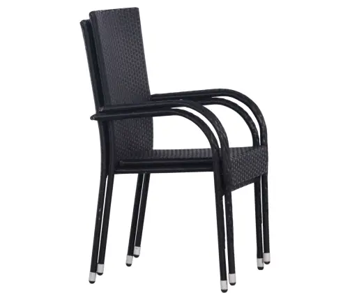 3-Daļīgs Dārza Mēbeļu Komplekts, Melns Vidaxl