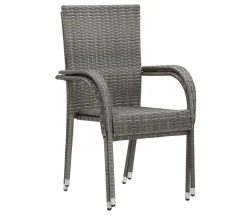 Sodo Valgomojo Baldų Komplektas, 3 Dalių, Pilkos Spalvos