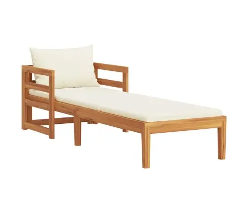 Sauļošanās Zvilnis Ar Krēmbaltiem Matračiem, Akācijas Masīvkoks Vidaxl