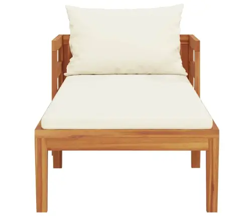 Sauļošanās Zvilnis Ar Krēmbaltiem Matračiem, Akācijas Masīvkoks Vidaxl