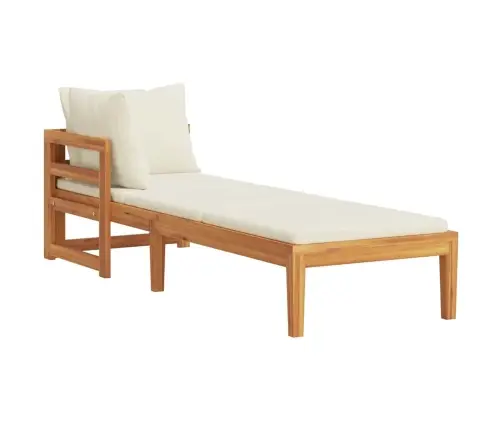 Sauļošanās Zvilnis Ar Roku Balstu, Krēmbalti Matrači, Akācija Vidaxl