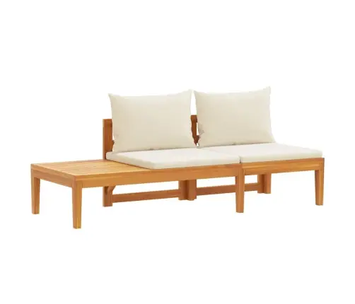 Dārza Sols Ar Galdiņu, Krēmbalti Spilveni, Akācijas Masīvkoks Vidaxl