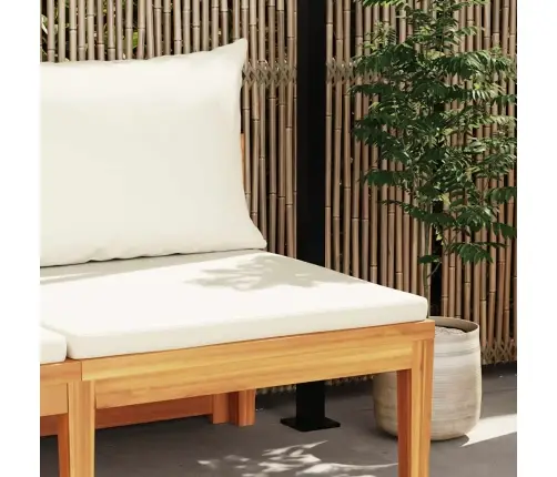 Dārza Sols Ar Galdiņu, Krēmbalti Spilveni, Akācijas Masīvkoks Vidaxl