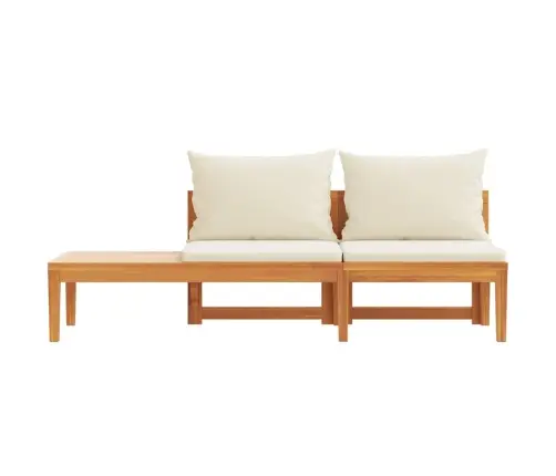 Dārza Sols Ar Galdiņu, Krēmbalti Spilveni, Akācijas Masīvkoks Vidaxl