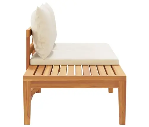 Dārza Sols Ar Galdiņu, Krēmbalti Spilveni, Akācijas Masīvkoks Vidaxl