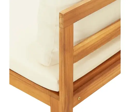 Dārza Sols Ar Galdiņu, Krēmbalti Spilveni, Akācijas Masīvkoks Vidaxl