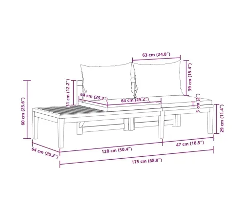 Dārza Sols Ar Galdiņu, Krēmbalti Spilveni, Akācijas Masīvkoks Vidaxl