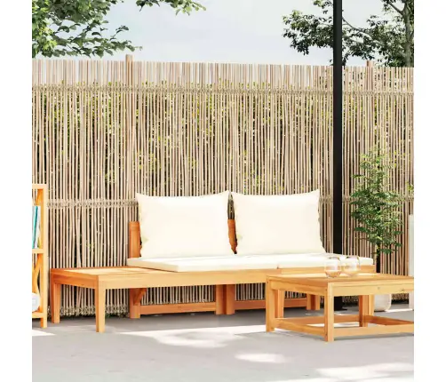 Dārza Sols Ar Galdiņu, Krēmbalti Spilveni, Akācijas Masīvkoks Vidaxl