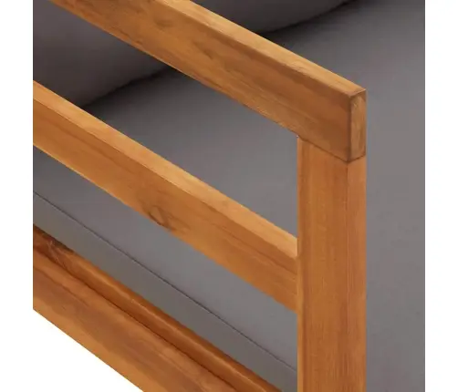 Sauļošanās Zvilnis Ar Pelēkiem Matračiem, Akācijas Masīvkoks Vidaxl