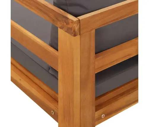 Sauļošanās Zvilnis Ar Pelēkiem Matračiem, Akācijas Masīvkoks Vidaxl