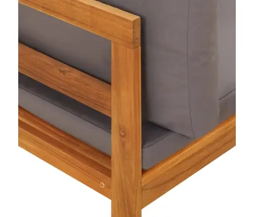 Stūra Dīvāns, Tumši Pelēki Spilveni, Akācijas Masīvkoks Vidaxl