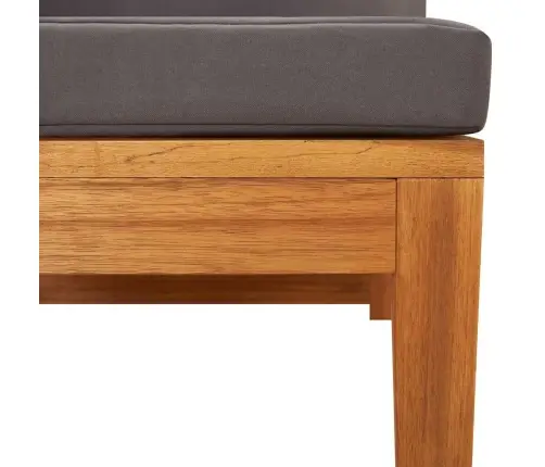 Stūra Dīvāns, Tumši Pelēki Spilveni, Akācijas Masīvkoks Vidaxl