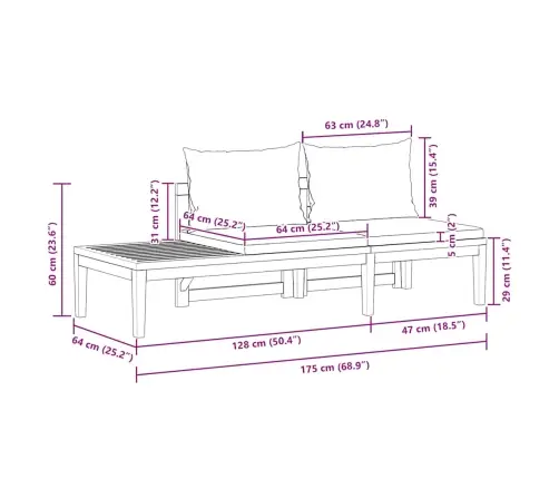 Sodo Komplektas Su Pilkomis Pagalvėlėmis, 2 Dalių, Akacija