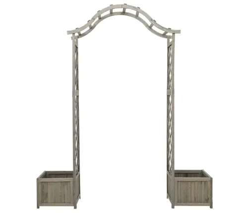 Sodo Pavėsinė Su Vazonu, Pilka, Eglės Medienos Masyvas