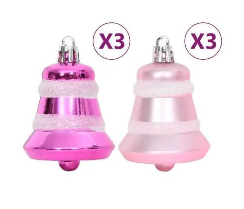 108-Osaline Jõulukuulide Komplekt, Valge Ja Roosa