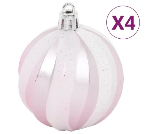 108-Osaline Jõulukuulide Komplekt, Valge Ja Roosa