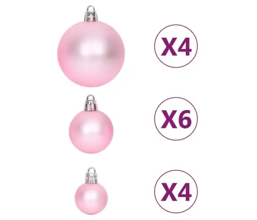 108-Osaline Jõulukuulide Komplekt, Valge Ja Roosa