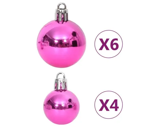 108-Osaline Jõulukuulide Komplekt, Valge Ja Roosa