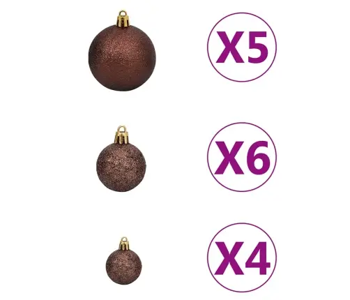 Ziemassvētku Bumbu Komplekts, 60 Gb., 150 Led, Zelta Un Bronzas Vidaxl