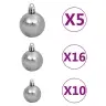 Eglutės Žaisliukų Rinkinys Su Viršūne Ir 300 Led, 120 Dalių